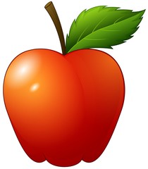 Red apple on white background