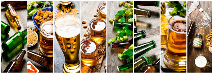 Fototapeta na wymiar Food collage of beer .