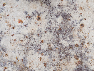 Grunge dust rust on white metal texture for background.
