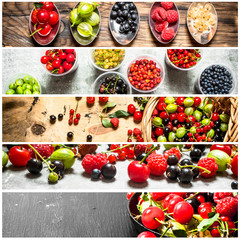 Food collage of berry .