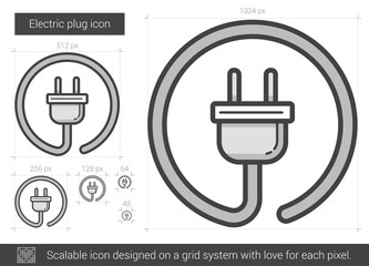 Electric plug line icon.