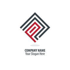 Initial Letter P PN Maze Concept Design Logo