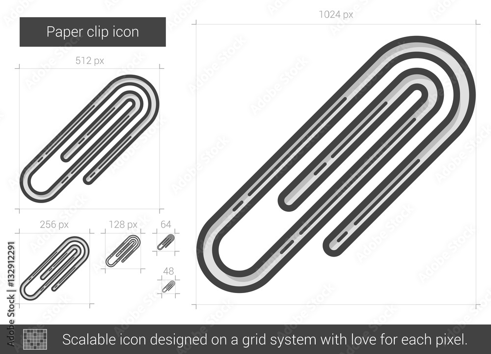 Wall mural Paper clip line icon.