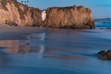 LOng Exposure of the Pacific Ocena surf at El Matador State Beach near Malibu Californa