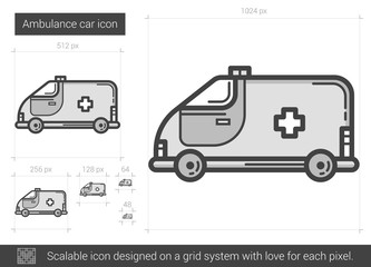 Ambulance car line icon.