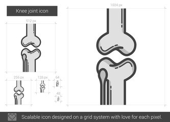 Knee joint line icon.