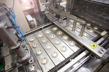 The ice cream production at the factory
