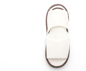 white slippers on white