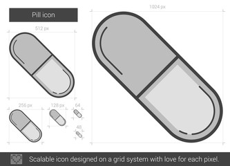 Pill line icon.