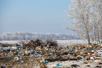 Garbage dump in the winter