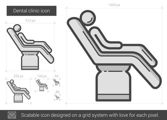 Dental clinic line icon.