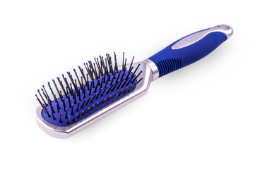 Massage black comb isolated on white