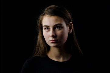 Fototapeta premium Beautiful girl portrait in the studio