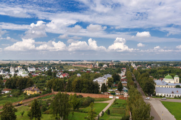 Ancient Orthodox monastery in Suzdal summer day
