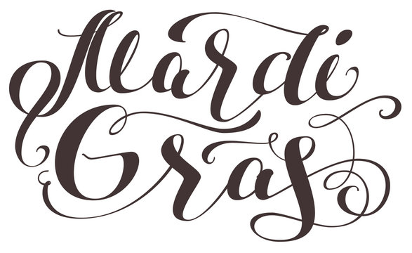 Mardi Gras lettering text for greeting card