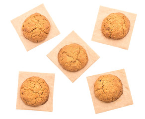 oatmeal raisin cookies on white