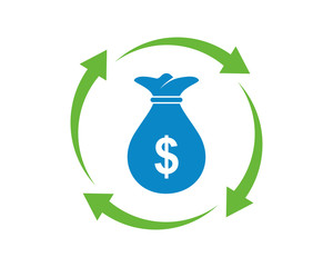 blue sack currency dollar icon
