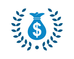 blue sack currency dollar icon