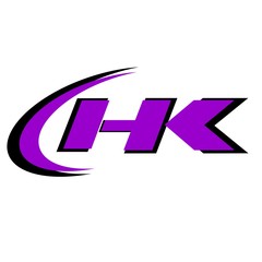 Vector initial letter HK logo icon purple color design template