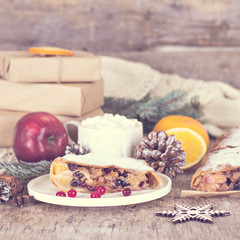strudel and winter decor