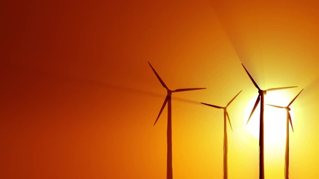 Wind power at sunrise