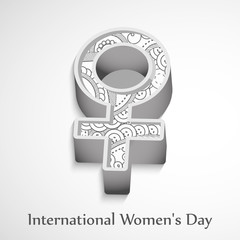 Illustration of Floral Women's Symbol for International Women's Day