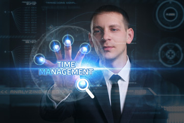 Business, Technology, Internet and network concept. Young busine