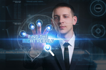 Business, Technology, Internet and network concept. Young busine