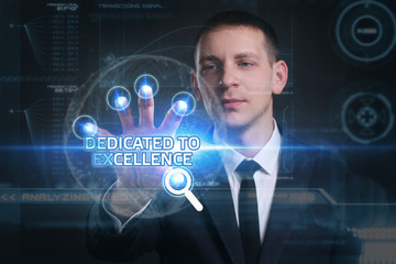 Business, Technology, Internet and network concept. Young busine