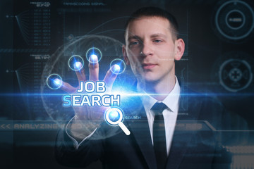 Business, Technology, Internet and network concept. Young busine