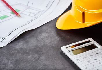Construction work background with related objects