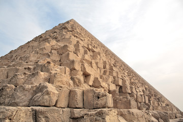 Fototapeta na wymiar Close view of blocks of the Great Pyramids in Giza, Cairo, Egypt 