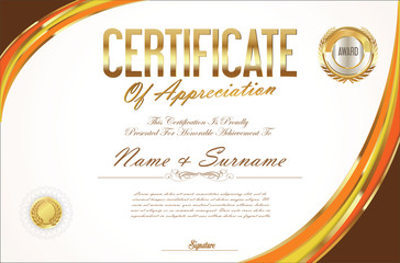 Certificate retro design template 