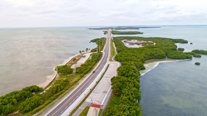 Little Duck Key, Missouri Key, Ohio Key, Bahia Honda Key, Florida Keys Aerial Island Landscape...
