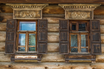 Obraz na płótnie Canvas Wooden wall with window