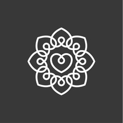 Love heart design template flat style quality illustration  linear trend vector