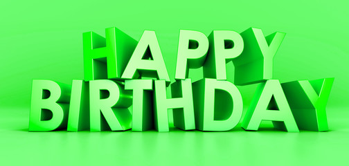 Happy Birthday Geburtstags Grußkarte in grün