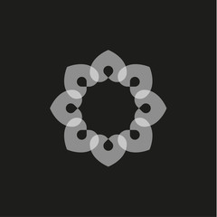 Logo Love design sign abstract flower in illustration