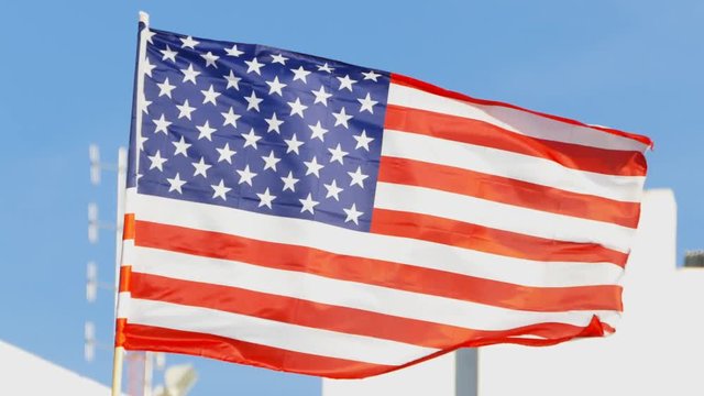 United States of America - Real National flag waving in the wind
