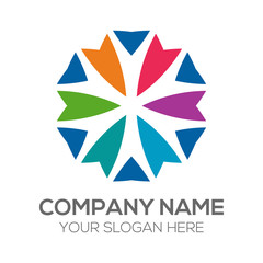 Colorful ribbon abstract logo vector