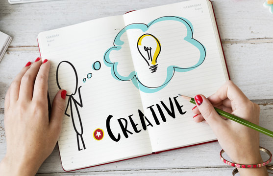 Creative Person Light Bulb Graphic Concept