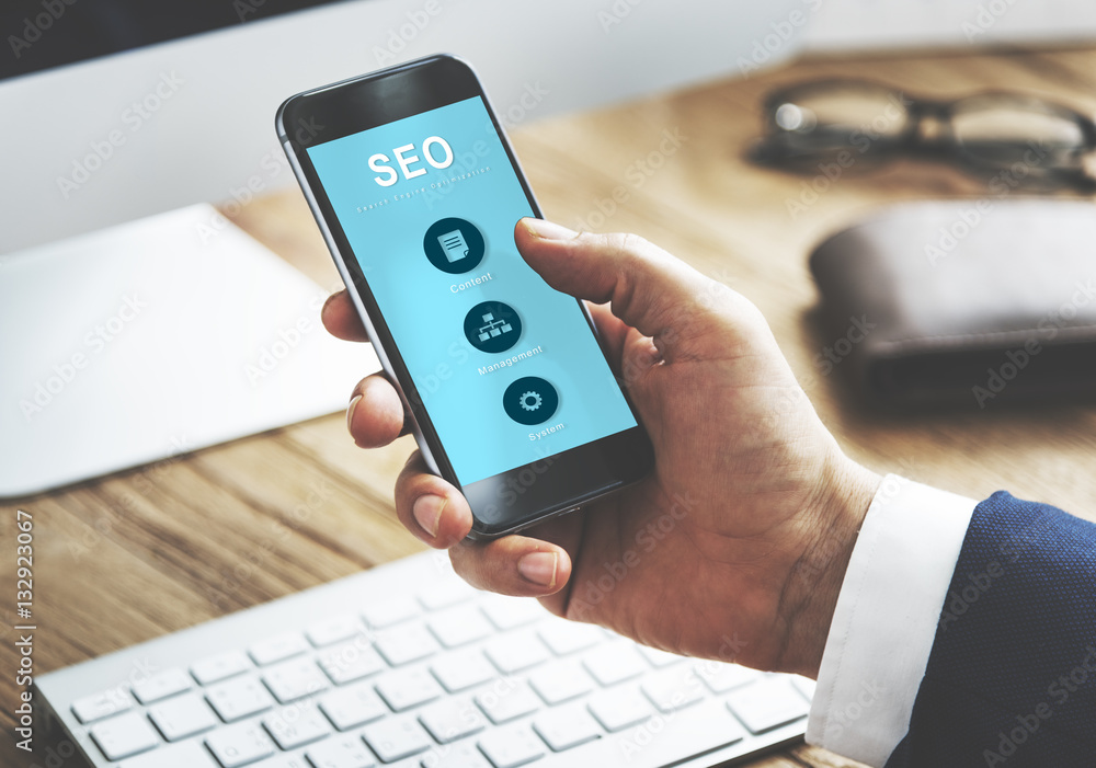 Aufkleber seo website development data network concept
