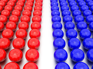 A Concept Graphic featuring a stylized leadership or teamwork ideas, depicted through a soccer ball sphere theme. 