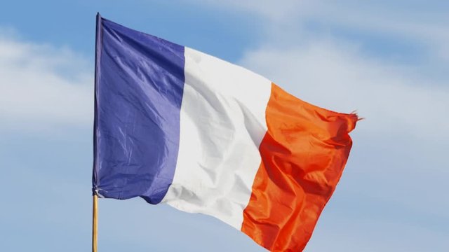 France - Real National flag waving in the wind
