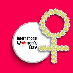 Illustration of Floral Women's Symbol for International Women's Day