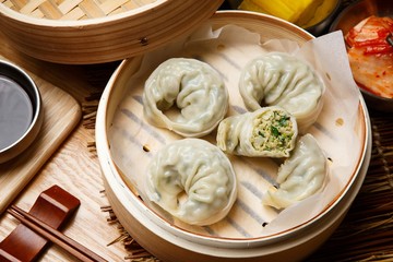gogi mandu Meat Dumplings on plate