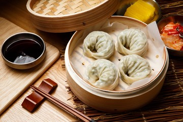 gogi mandu Meat Dumplings on plate