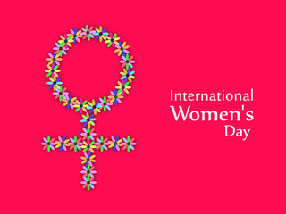 Illustration of Floral Women's Symbol for International Women's Day