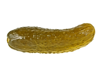 Marinated pickled cucumber isolated on white background