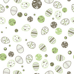 Seamless pattern from abstract easter eggs on white background